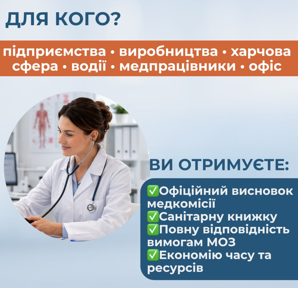 медичний огляд працівників у клініці